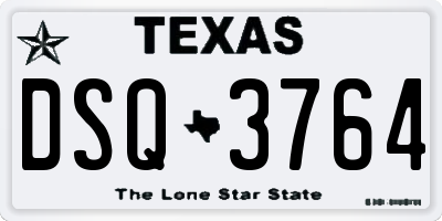 TX license plate DSQ3764