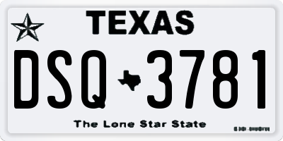 TX license plate DSQ3781