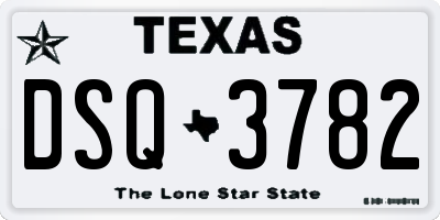 TX license plate DSQ3782