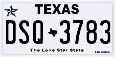 TX license plate DSQ3783