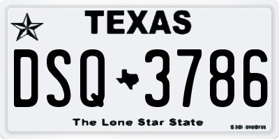 TX license plate DSQ3786