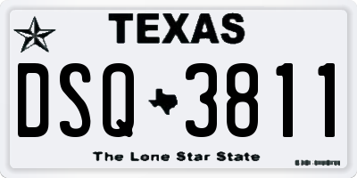 TX license plate DSQ3811