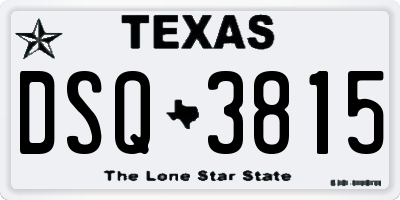 TX license plate DSQ3815