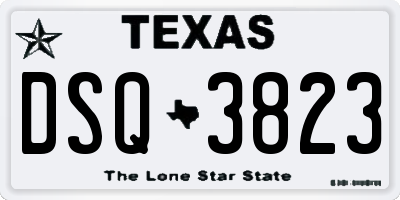 TX license plate DSQ3823