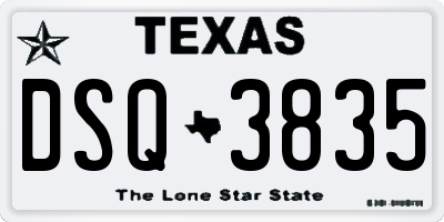 TX license plate DSQ3835