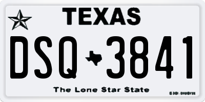TX license plate DSQ3841