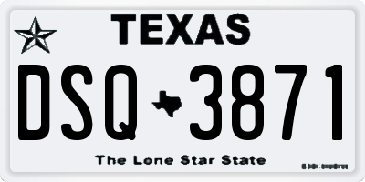 TX license plate DSQ3871