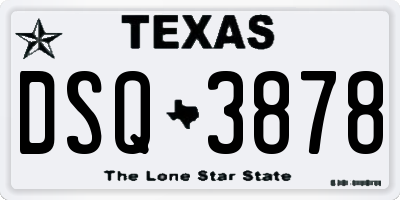 TX license plate DSQ3878