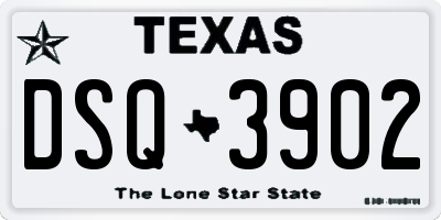TX license plate DSQ3902