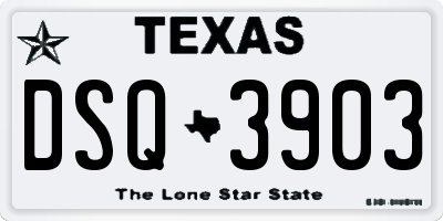TX license plate DSQ3903