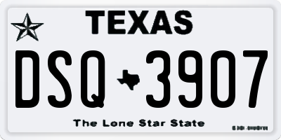 TX license plate DSQ3907