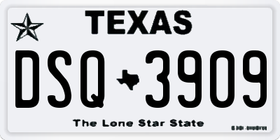 TX license plate DSQ3909
