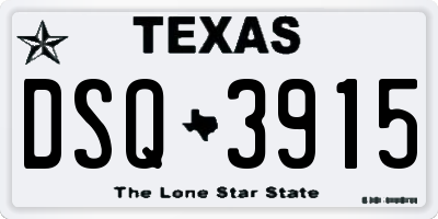 TX license plate DSQ3915