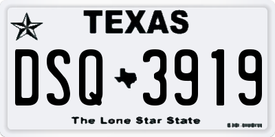 TX license plate DSQ3919