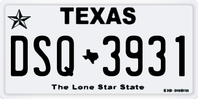 TX license plate DSQ3931