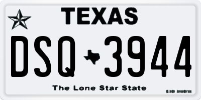 TX license plate DSQ3944