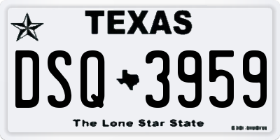 TX license plate DSQ3959