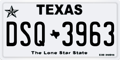 TX license plate DSQ3963