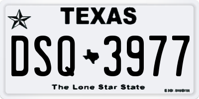 TX license plate DSQ3977