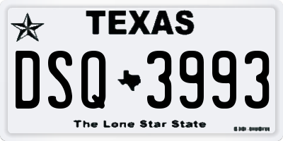 TX license plate DSQ3993