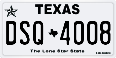 TX license plate DSQ4008