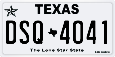 TX license plate DSQ4041