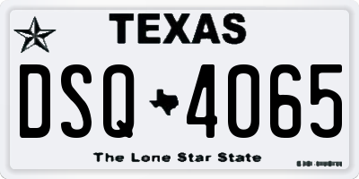 TX license plate DSQ4065