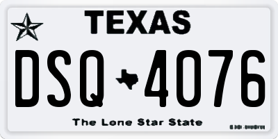 TX license plate DSQ4076