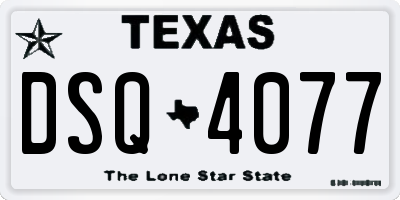 TX license plate DSQ4077