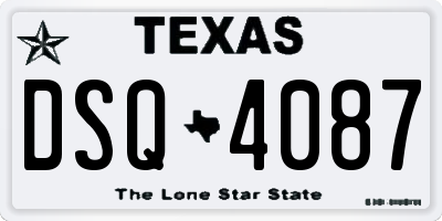 TX license plate DSQ4087