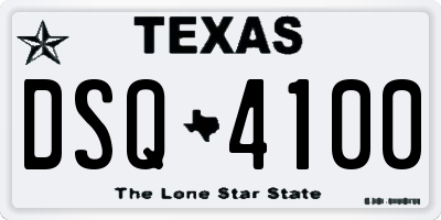 TX license plate DSQ4100