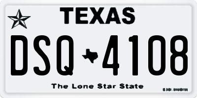 TX license plate DSQ4108