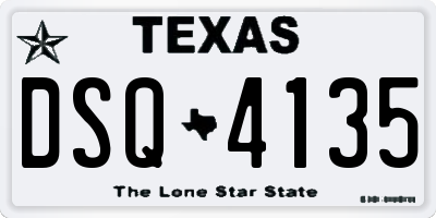 TX license plate DSQ4135