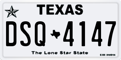 TX license plate DSQ4147