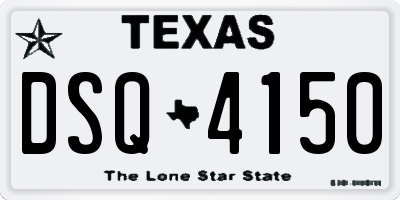 TX license plate DSQ4150