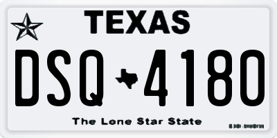 TX license plate DSQ4180