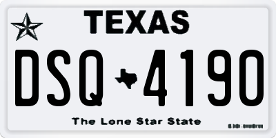 TX license plate DSQ4190