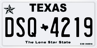 TX license plate DSQ4219