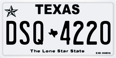 TX license plate DSQ4220