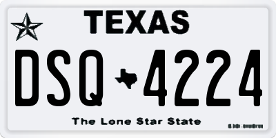 TX license plate DSQ4224