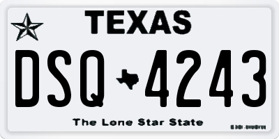TX license plate DSQ4243