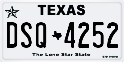 TX license plate DSQ4252