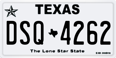 TX license plate DSQ4262