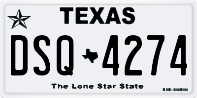 TX license plate DSQ4274