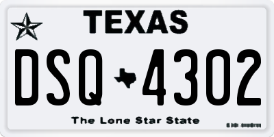 TX license plate DSQ4302