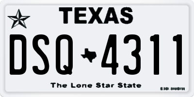 TX license plate DSQ4311