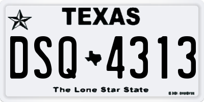 TX license plate DSQ4313