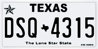 TX license plate DSQ4315