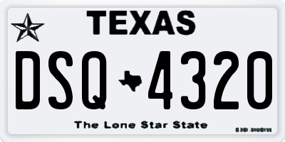 TX license plate DSQ4320
