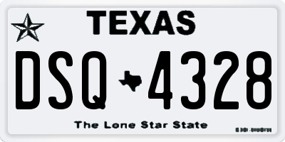 TX license plate DSQ4328